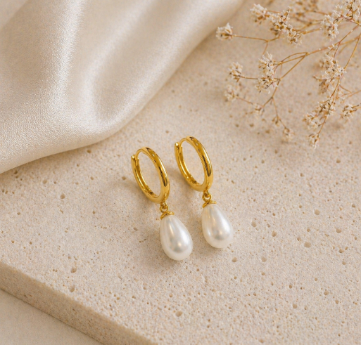 White earrings